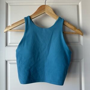 Athleta Light Blue Cropped Tank with Sports Bra